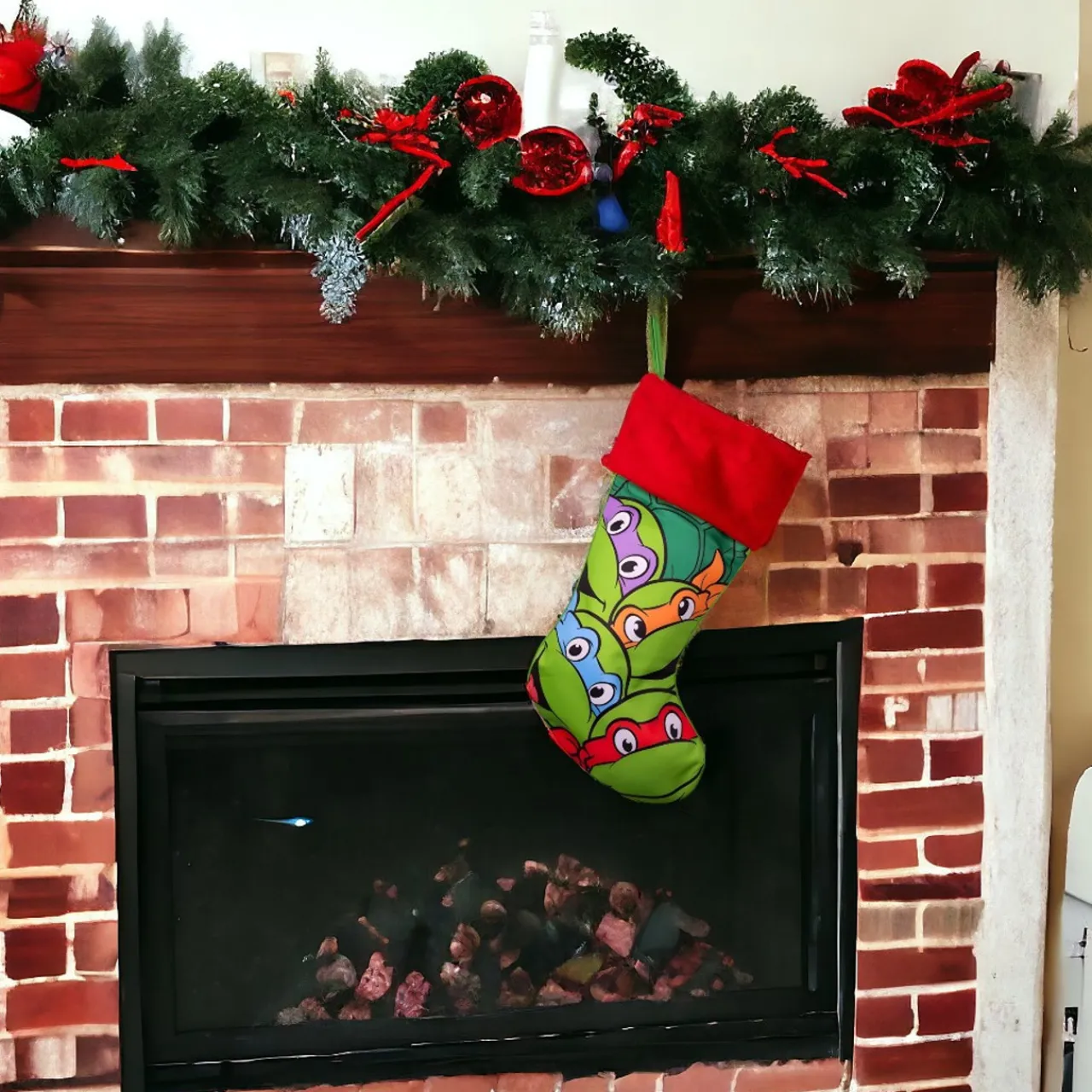 Teenage Mutant Ninja Turtles Retro Applique Christmas Stocking<Kurt Adler Online