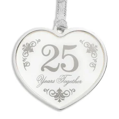 25th Anniversary Heart Ornament - Gift Boxed< Clearance
