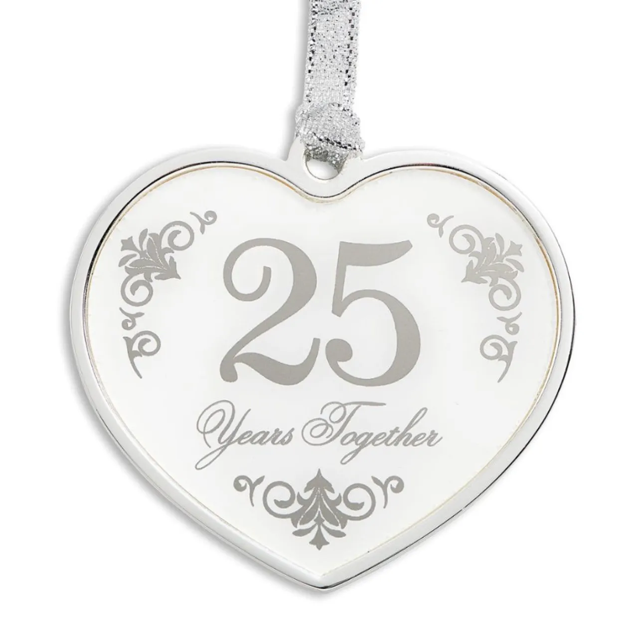 25th Anniversary Heart Ornament - Gift Boxed< Clearance