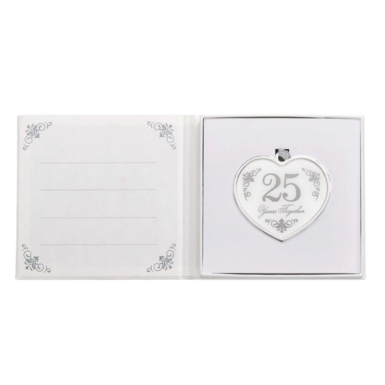 25th Anniversary Heart Ornament - Gift Boxed< Clearance