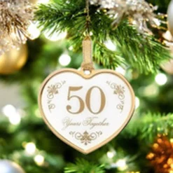 50th Anniversary Heart Ornament - Gift Boxed< New