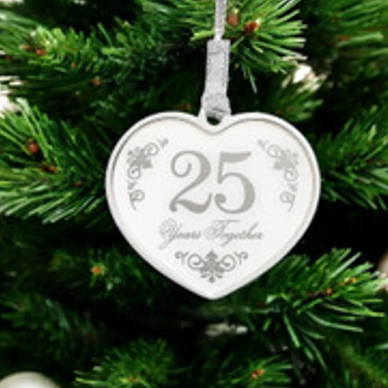 25th Anniversary Heart Ornament - Gift Boxed< Clearance