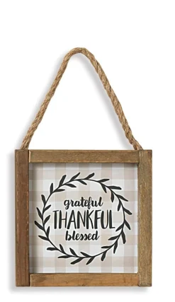Thankful Hanging Wall Sign | The Christmas Loft< Sale