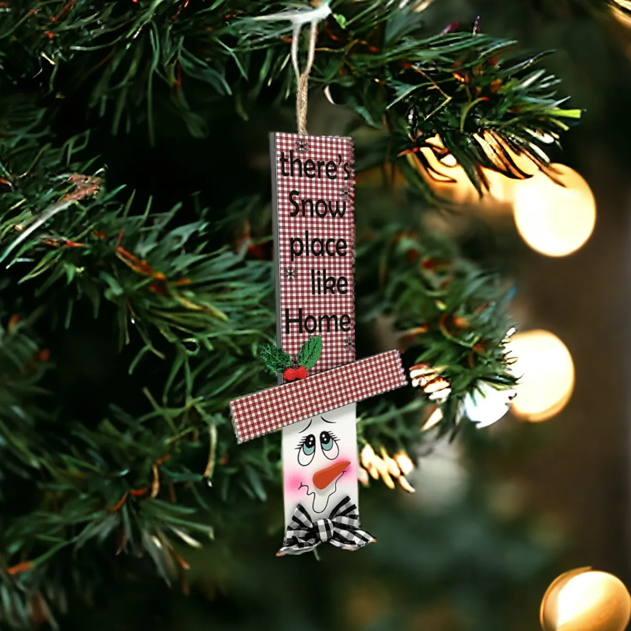 Theres Snow Place Like Home Snowman Head Ornament< Hot
