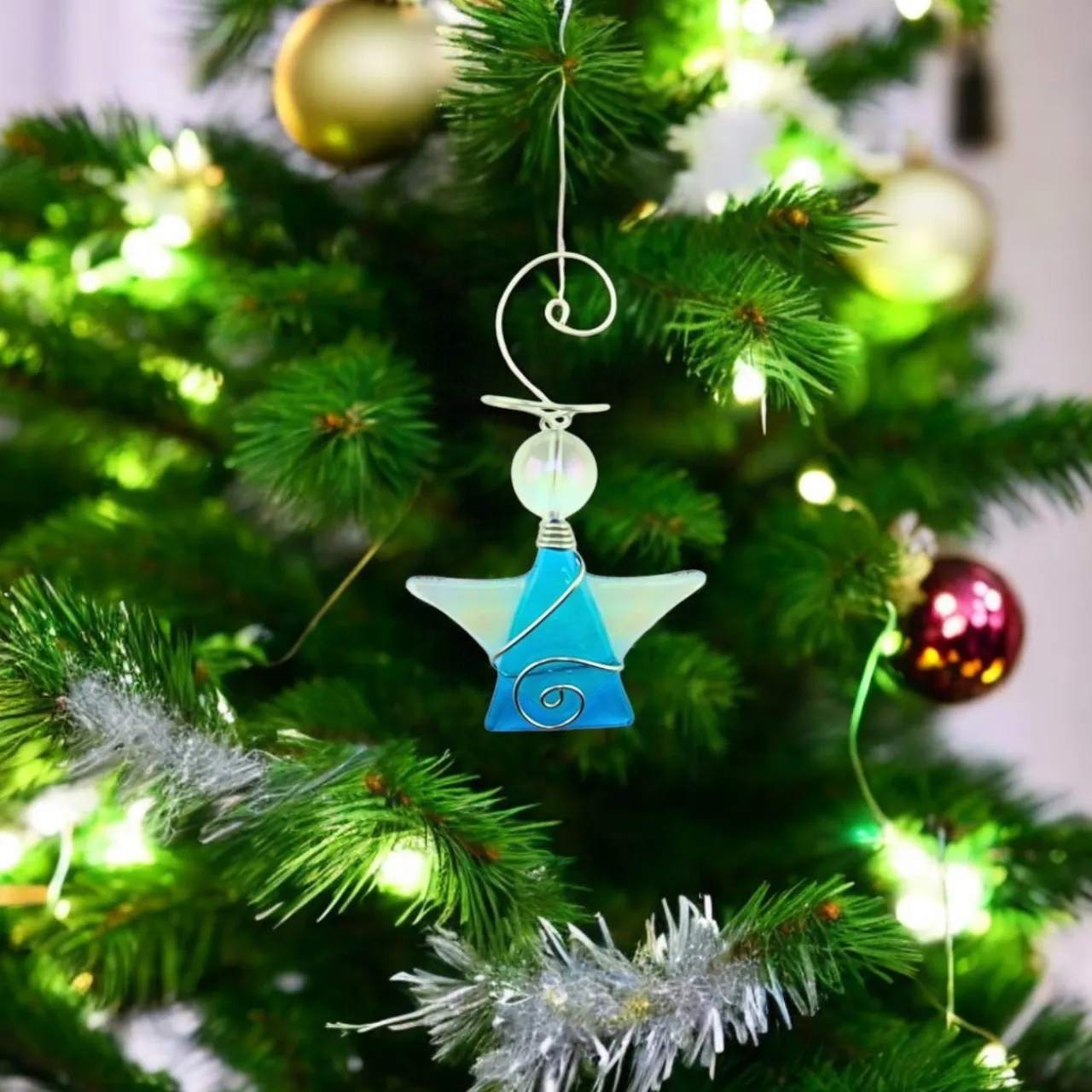 Tiny Angel Ornament – Aqua< Discount