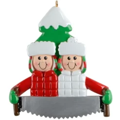 Tree Cutting Couple Personalized Ornament< Fashion