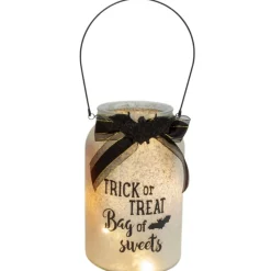 Trick Or Treat Bag Of Sweets Frosted Glass Jar | The Christmas Loft< Fashion