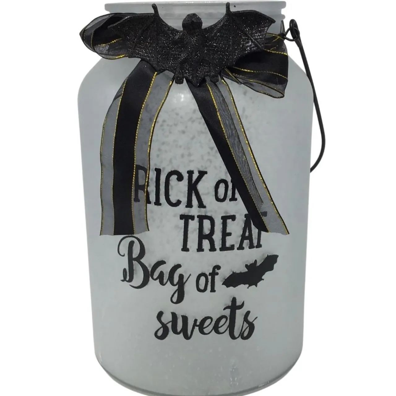 Trick Or Treat Bag Of Sweets Frosted Glass Jar | The Christmas Loft< Fashion