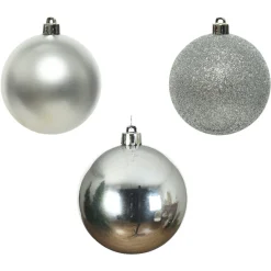 Tube of 10 Silver Shatterproof Ornaments< Clearance
