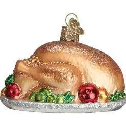 Turkey Platter Ornament - The Christmas Loft<Old World Glass Clearance