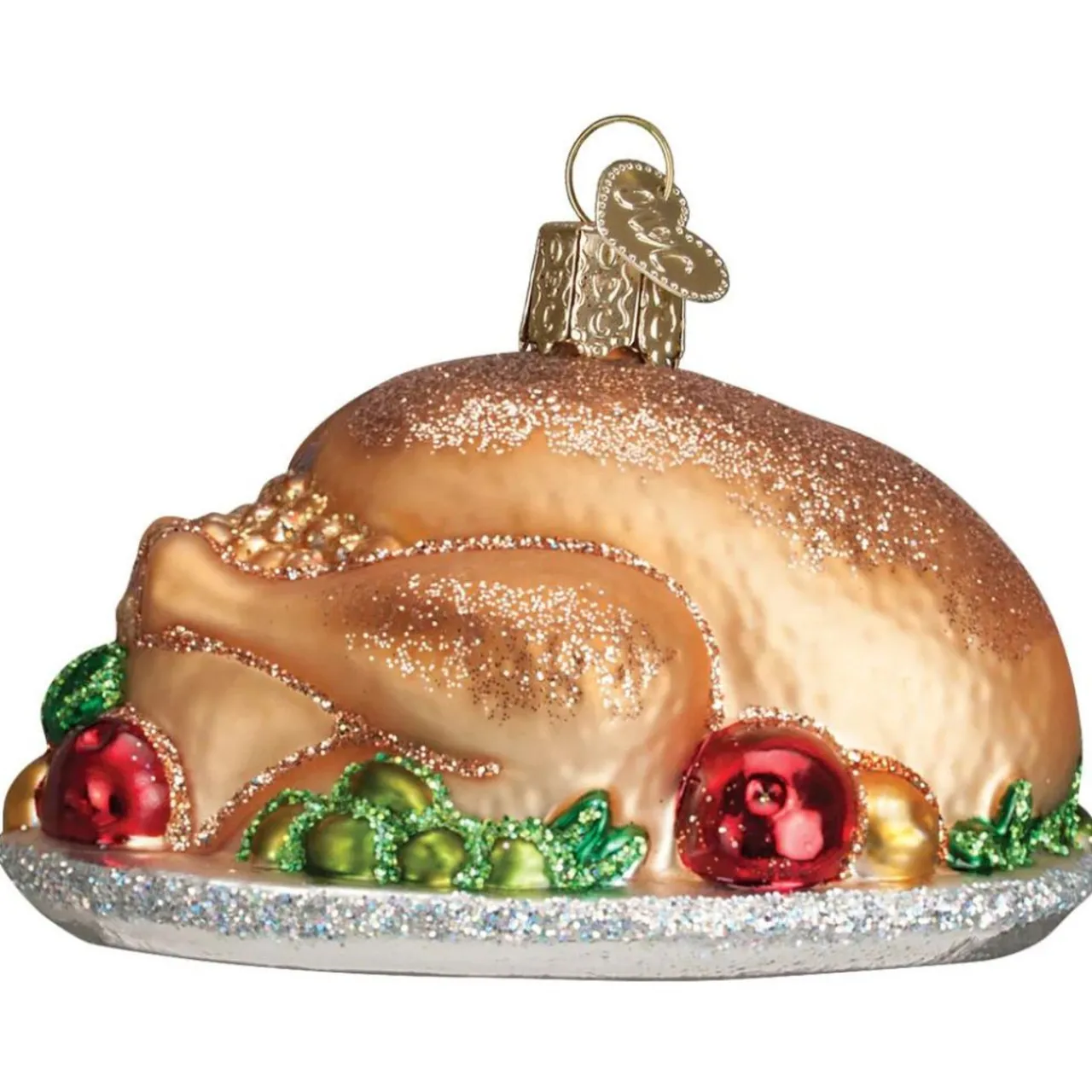 Turkey Platter Ornament - The Christmas Loft<Old World Glass Clearance