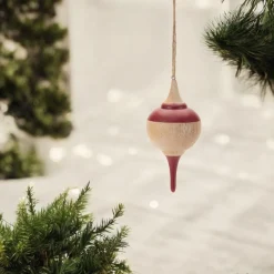 Turned Wood Tear Drop Ornament< Discount