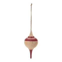 Turned Wood Tear Drop Ornament< Discount