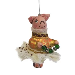 Ukrainian Handcrafted Dancing Pig Christmas Ornament< Best