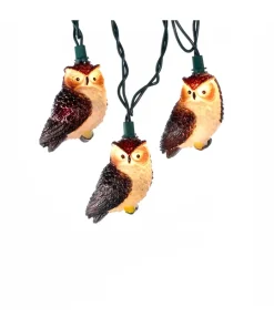 UL 10-Light Brown Owl Light Set<Kurt Adler New