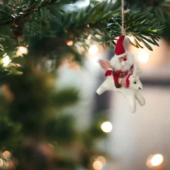 Unicorn Santa Ornament< Discount