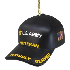 US Army Veteran Cap Ornament, 3.5in Resin, AM2241<Kurt Adler New