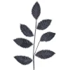 Velvet Sequin Black Leaf Spray<Kurt Adler Best