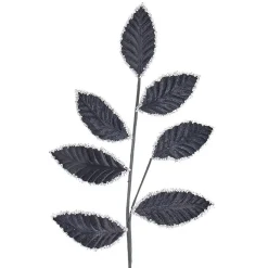 Velvet Sequin Black Leaf Spray<Kurt Adler Best