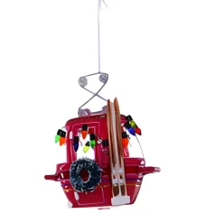 Vibrant Pink And Red Ski Slope Gondola Ornament<Cody Foster & Co. New