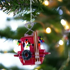 Vibrant Pink And Red Ski Slope Gondola Ornament<Cody Foster & Co. New