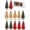 Vintage Glitter Small Sisal Trees Box of 12< Fashion