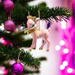 Vintage Pink Deer - Head Down Ornament< Fashion