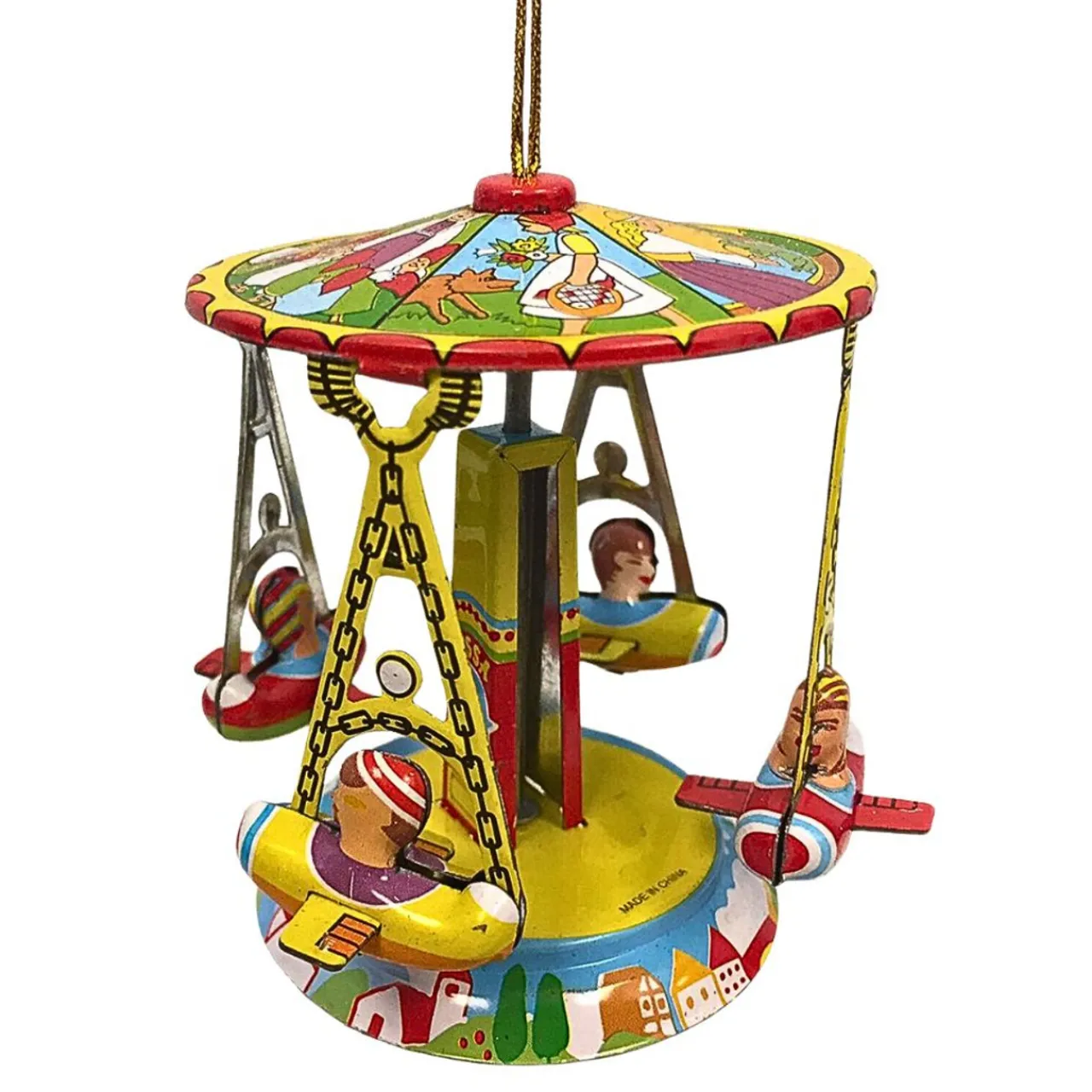 Vintage Tin Carousel Ornament< New