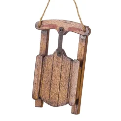 Vintage Wood Sled Hanging Ornament< Outlet