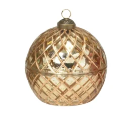 Vintage-Inspired LED Candle Glass Ornament, Golden Glow< Discount