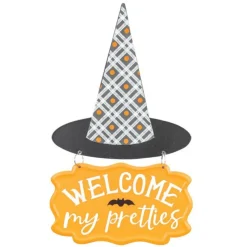 Welcome My Pretties Witch Hat Sign - The Christmas Loft< Fashion
