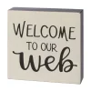 Welcome To Our Web Block Sign< New