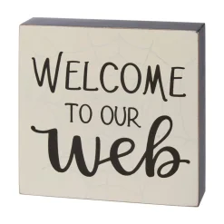 Welcome To Our Web Block Sign< New