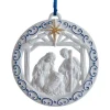 White and Blue Nativity Family Ornament<Kurt Adler Best