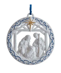 White and Blue Nativity Family Ornament<Kurt Adler Best