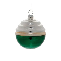 White and Green Ball Ornament< Clearance