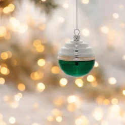 White and Green Ball Ornament< Clearance