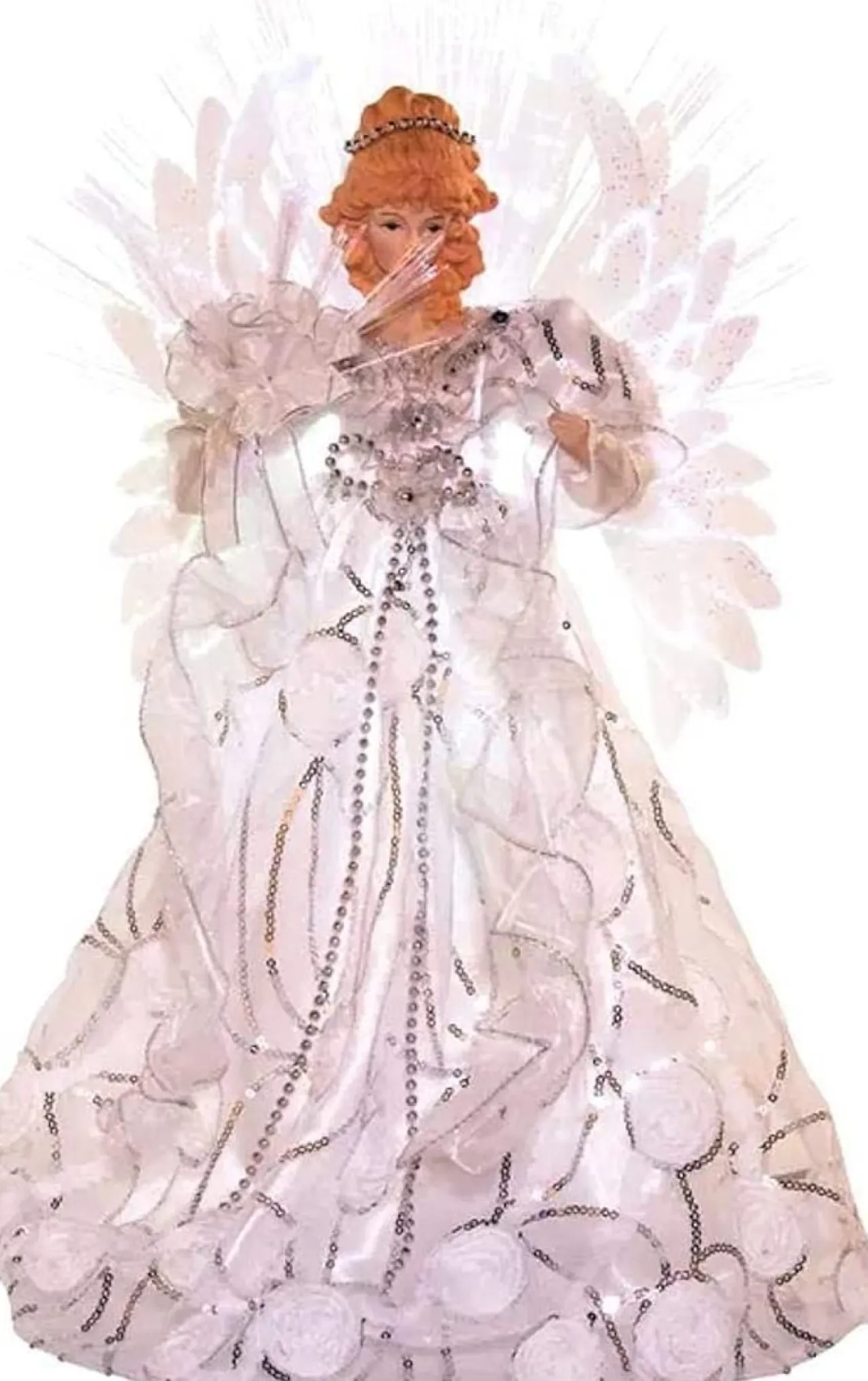 White And Silver Angel Tree Topper<Kurt Adler Outlet