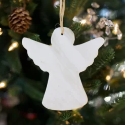 White Angel Cow Horn Ornament< Hot