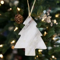White Christmas Tree Cow Horn Ornament< Hot