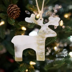 White Deer Cow Horn Ornament< Discount