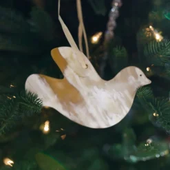 White Dove Cow Horn Ornament< Best