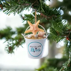 White Sand Beach Bucket Ornament<Kurt Adler Hot