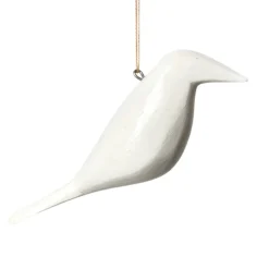 White Wood Bird Ornament< Outlet