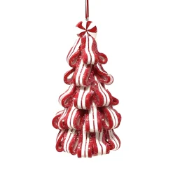 Wide Peppermint Ribbon Candy Striped Tree Ornament< Hot