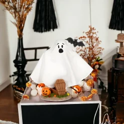 Wiggle Ghost with Bat Halloween Decoration< Sale