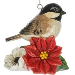 Winter Florals Chickadee Ornament< Best