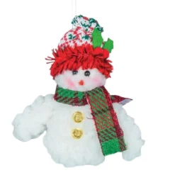 Winter Kisses Snowman With Green Scarf Hanging Ornament< Sale