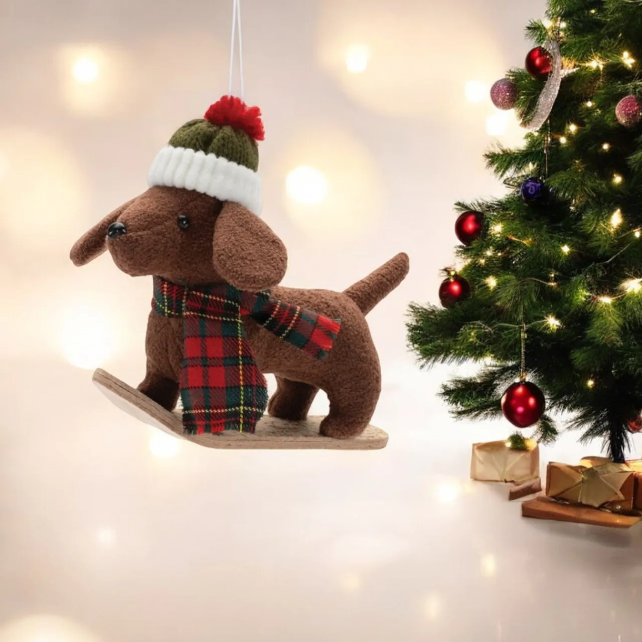 Winter Sport Dog On Sled Ornament< Clearance