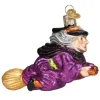 Witch On Broomstick Ornament - The Christmas Loft<Old World Glass Best